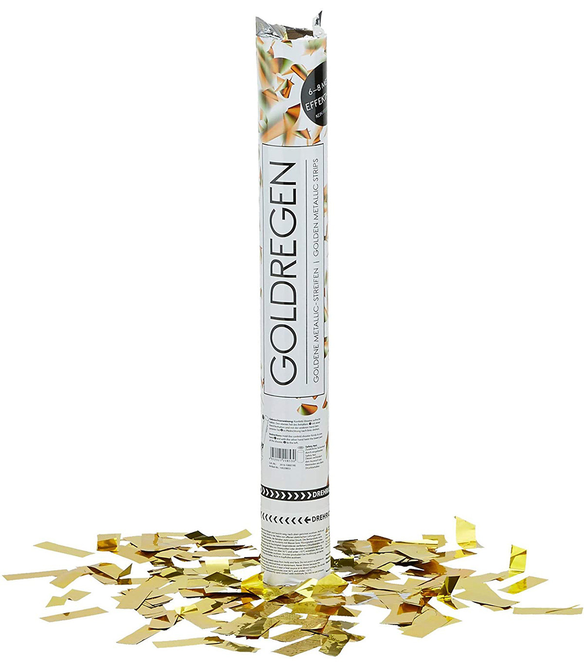 Lansator confetti Party Popper cu folie metalica, Auriu, 40 cm